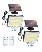 Solar Flood Light with Remote, 3800LM 16.5 FT Cable Outdoor Solar Flood Light,