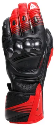 Dainese Fiero Metal Motorcycle Gloves, black-red, Size XL for Men Black Red