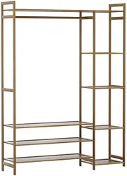 Artiss Clothes Rack Coat Stand 8 Shelves Garment Hanging Rail Bamboo Organizer