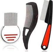 Dandruff Comb Hollow Tooth Dandruff Comb, 3Pcs Stainless Steel Fine Tooth Dandruff Remover Comb and Dandruff Relief Comb,Stainless Steel Scalp Sweep Detoxing Comb Fine Tooth Hairbrush Dandruff Comb
