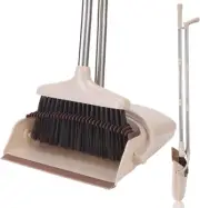 BYUNER Broom Dustpan Set Upright Broom Dustpan Folding Broom with Long Handle fo