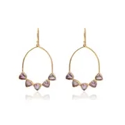 Aurora Earrings in Sterling Silver with Amethyst Stone - Shiny Finish Jewellery in Australia