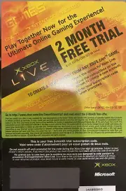 2004 2005 Microsoft Xbox Live Scratch Off 2 Month Free Trial Collectible
