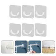 6 Pcs Shower Rod Retainer for Wall Hook Nail-Free Pole Bracket Curtain Holder