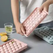 Round Ice Cube Tray with Lid Plastic Ice Cube Mold Refrigerator Spherical !ex