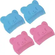 PAMINGONO Bear Shape Baby Comb Fine Teeth Hair Brush Shower Scrubber for Toddlers Scalp Comb for Shampoo