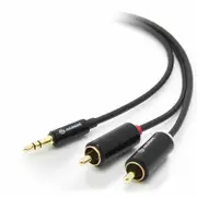 Alogic Premium 1m 3.5mm Stereo Audio to 2 X RCA Male Cable(1) (2) CABLES - AD-SPL-01