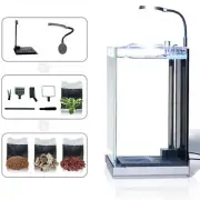 2.6 Gallon Small Aquarium, Glass Tall Desktop Betta Fish Tank AIO Starter Kit...