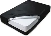 Mattress Bag Twin Extra Long, Mattress Bags for Moving XL, Waterproof Mattress Storage Bag with 4 Handles for Easy Moving, Black Double Zippers