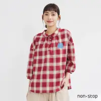 在飛比找momo購物網優惠-【non-stop】復古格紋寬版襯衫-2色