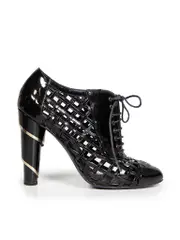 Black Patent Leather CC Lattice Boots
