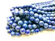 Genuine Blue Natural Lazuli Faceted Round Natural Gemstone Beads - RNF107