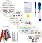 DPSKLTD Beginners Embroidery Kit: Easy Stitch Tutorial for Embroidery Starters - Great Embroidery Dictionary for Beginners - Fun Craft for Adults Kids