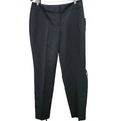 Nine West Dress Pants Womens Size 10 Black Pin Stripped Gray Stripes Career