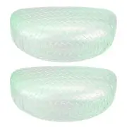 2pcs Eyeglass Case PU Leather Glasses Case for Women Men, Gradient Light Green