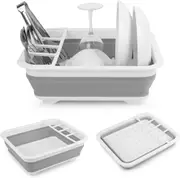 Collapsible Drying Dish Rack & Drainerboard Set Portable Dish Drainers Organizer