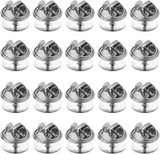 [EXCEART] 50pcs Butterfly Clutch Tie Tacks Blank Lapel Pin Backs with Blank Pins for Craft Making 10mm