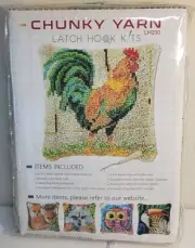 Latch Hook Pillow Kits Chunky Yarn Rooster LH200
