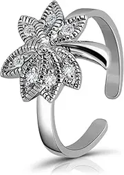 [Hoops & Loops] Sterling Silver Cubic Zirconia Palm Tree Toe Ring