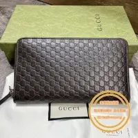 在飛比找蝦皮購物優惠-【甜甜二手】GUCCI 古馳 經典GG壓紋皮革 黑色長款拉鏈