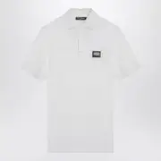 [Dolce & Gabbana] White Polo With Logo Plaque 54 IT White