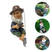 Resin Garden Dwarf Statue Outdoor Fishing Gnome Decoration Ornament