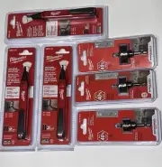 New Milwaukee Voltage Tester (3qty), 7/8-1 3/8” Hole Saws, 3/8” Drive Socket Set