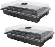 Happyyami 2Pcs Plant Germination Tray Lid Plastic Starter Boxes with Ventilation for Planting Durable Seedling Containers