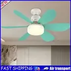 Ceiling Fan LED Lamp E27 Socket Fan Light Remote 52cm (Blue Crystal Shell) AU