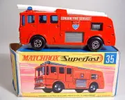 Matchbox SF No.35A Merryweather Fire Engine bright red body thin wheels m/b