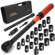 1/2-Inch Drive Torque Wrench Set 22PCS, 10-160FT.LB/10-227Nm, Click Torque Wr...