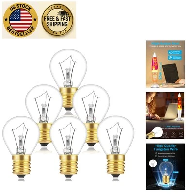 Soft Warm White Lava Lamp Replacement Bulbs, 25W E17, 6 Pack for Vibrant Light
