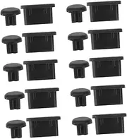 POPETPOP 10Pairs Type C Dust Plugs for Devices Earphone Jack Charging Port Protection Soft and Easy to Install Compatible with Laptops and Black