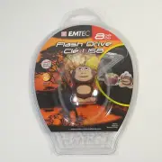 NEW EMTEC 8 GB GO FLASH DRIVE CLE` USB SAFARI MONKEY APE KONG