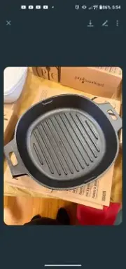 Pampered Chef 12” Cast Iron Grill Pan Skillet #100826 NEW