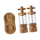 2Pcs Manual Grinders Automatic Pepper Shakers Cookware Refillable Pepper Mills