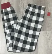 Family PJ's Women's Lounge Pants Black White Plaid Size XS NEW
