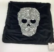 Thro By Marlo Lorenz Cordelia Skull Velvet & Lace Pillow Case Halloween