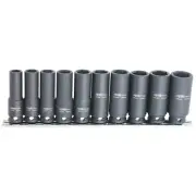 SP Tools 3/8" Drive Deep Impact Socket Rail Set 6 Point Metric 10 Piece SP20260