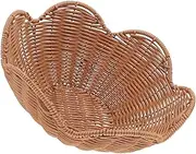 Handwoven Storage Basket Imitation Rattan Fruit and Snack Tray for Home Decor Multi Functional Tabletop Bread Basket Rustic Design for Storing Snacks and Items