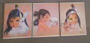 Lot Of 3 Vintage Blank Greeting Cards Art by Chris Jefferson Playmates Native