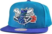 [Mitchell & Ness] NBA Wool Snapback Cap 2 Tone Logo Charlotte Hornets Teal/Purple, Türkis