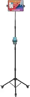 Mount Plus TB-F01 Gooseneck Floor Tripod Stand with Wheel for iPhone, iPad, iPad Pro and Other Tablets Size 9" to 15" with 360° Rotating