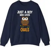 [X.Style] Just a Boy Who Loves Owls for Toddlers Boys Birds Lover ds022 Sweater Navy M