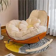 VERYMUSH Patio Outdoor Rocking Chair Modern Lounge Chair Padded Cushion Rocker Recliner Chair Outdoor for Front Porch, Living Room, Patio, Garden, Yard(Orange)