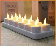 Pbb Flameless candles - 12 rechargeable LED flashing tea lights