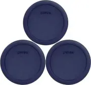Pyrex 7201-PC 4-Cup Dark Blue round Replacement Lids - 3 Pack*