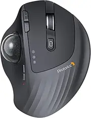 ProtoArc Wireless Trackball Mouse, EM01 NL Ergonomic Bluetooth Rollerball Thumb Rechargeable Computer Laptop Mouse, Adjustable Angle & 3 Device Connection for PC, Mac, Windows-Gray Ball