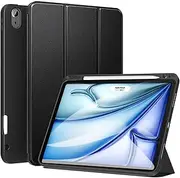 ZtotopCases for iPad Air 11 Inch Case (M3/M2-2025/2024) & iPad Air 5th/4th Gen 10.9 Inch 2022/2020 & iPad Pro 11" 2018 1st with Pencil Holder, Soft TPU Back Slim Trifold Smart Cover, Black