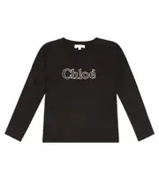 [Chloe Kids] Chloé Kids Logo cotton jersey top Y 4 black